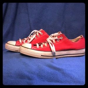Red converse shoes